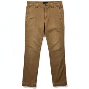 L.L. Bean Signature Mens Chino Pants Size 31x30 Slim Straight Fit Tan Cotton